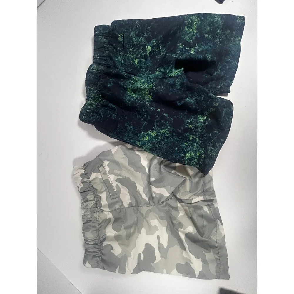 Old Navy Kids‎ Boys Size S (6-7) Pool to Play Shorts Camo & Green Lot of 2